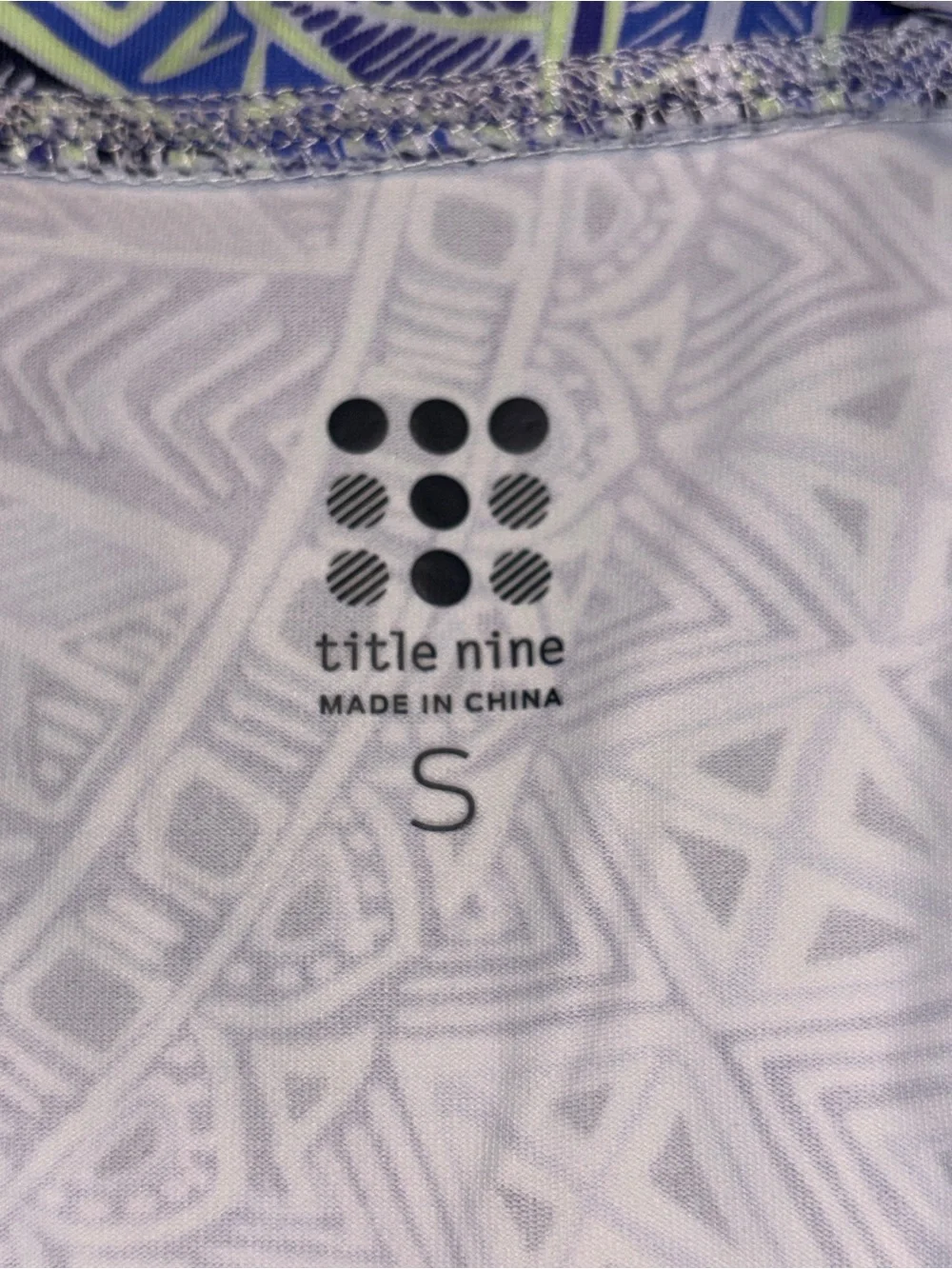 Title Nine Blue & Mint Geometric Skater Skirt Size Small